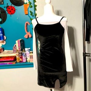 Black velvet dress